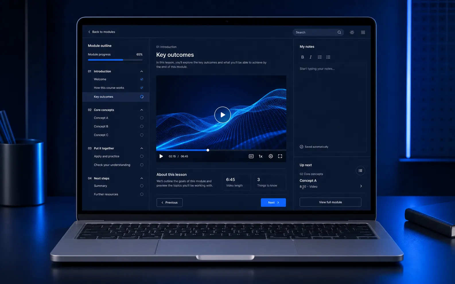 Anonymized learner space on desktop