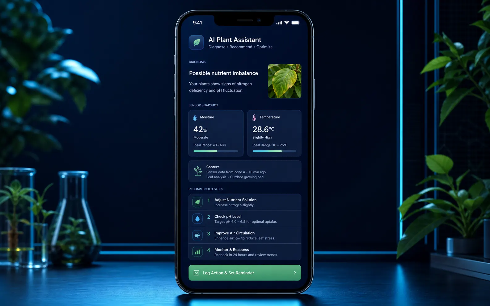 Demonstration conversation with an agricultural AI assistant